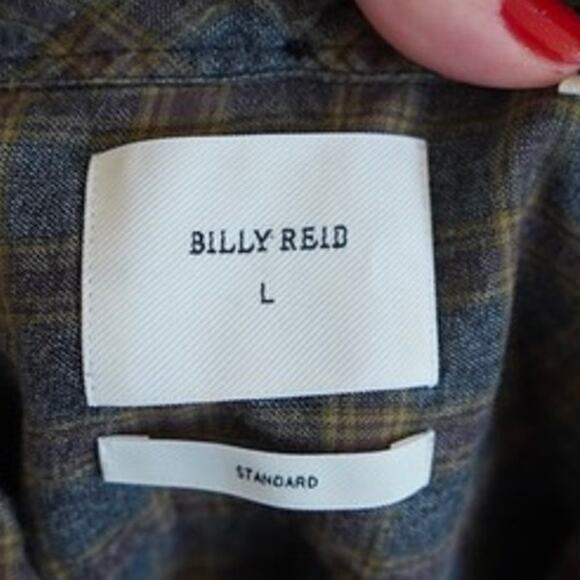 Billy Reid Long Sleeve Button Down Plaid Standard Fit Shirt Multi Mens Sz Large - Picture 2 of 7